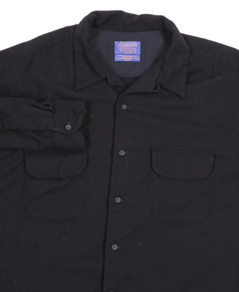 Pendleton Board Shirt Black Wool Flannel Button-Up Shirt Jacket Shacket Mens XL